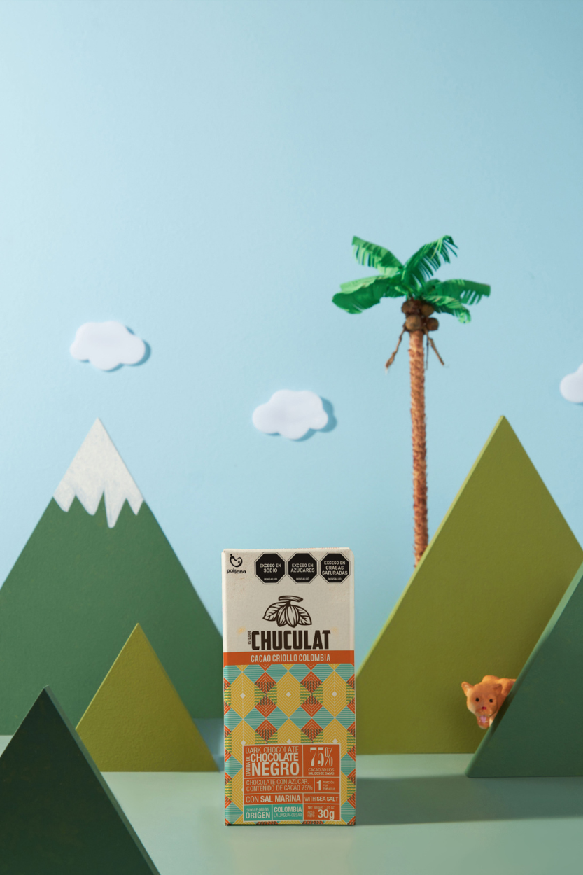 Tableta de chocolate 75% – Origen Cesar con sal marina 30 GR